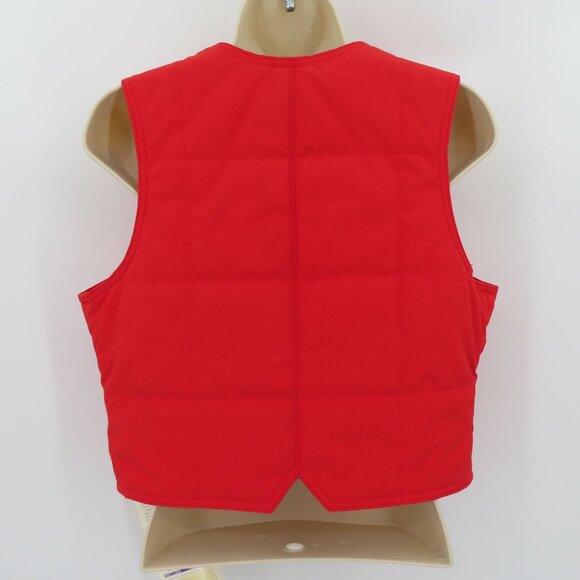 VTG The North Face Women 14 Large Solid Red Snap Front Vest Zip Pockets NEW Tags - Picture 8 of 15